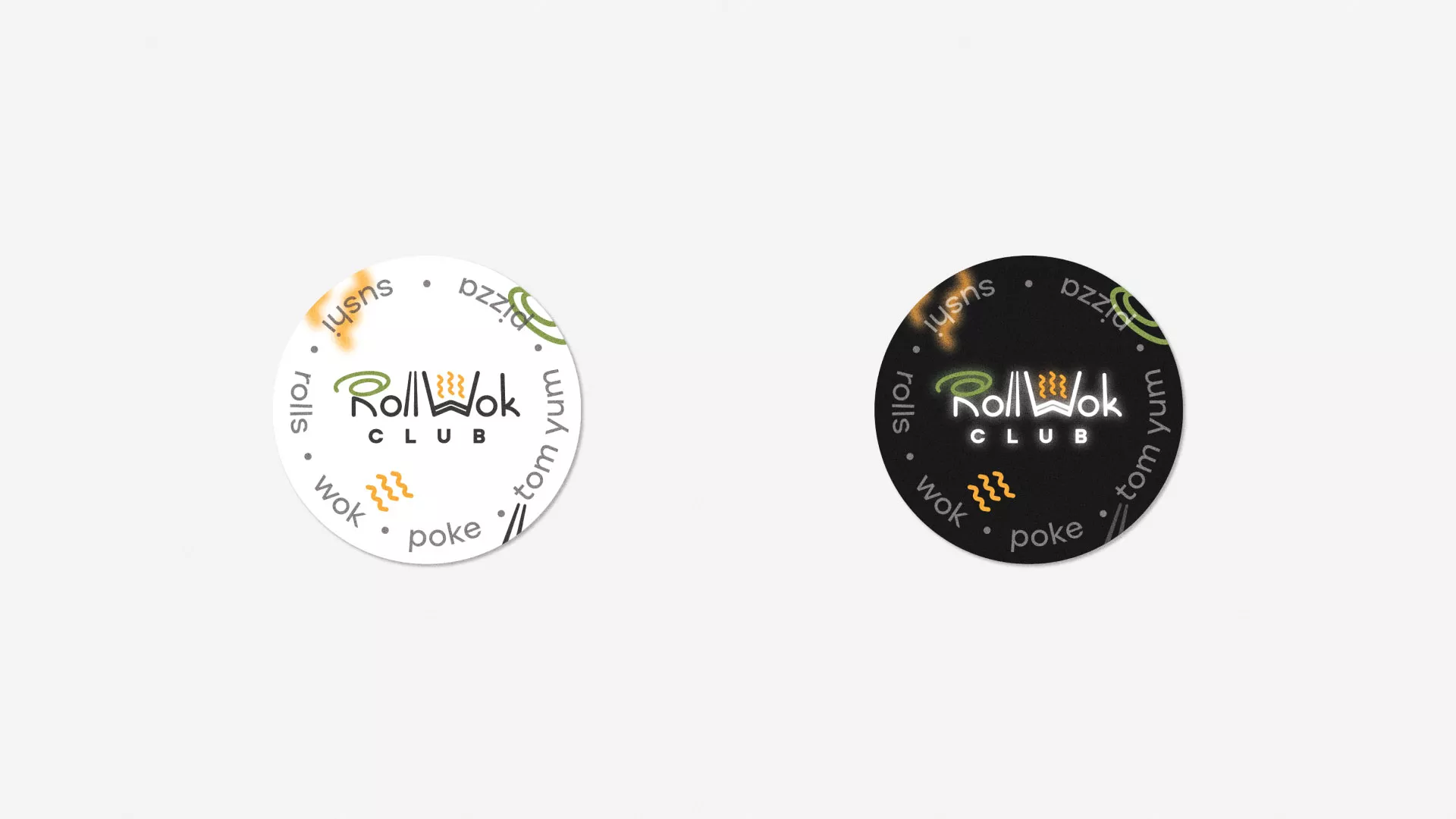 Разработка наклеек для суши-бара «Roll Wok Club» в Старом Осколе
